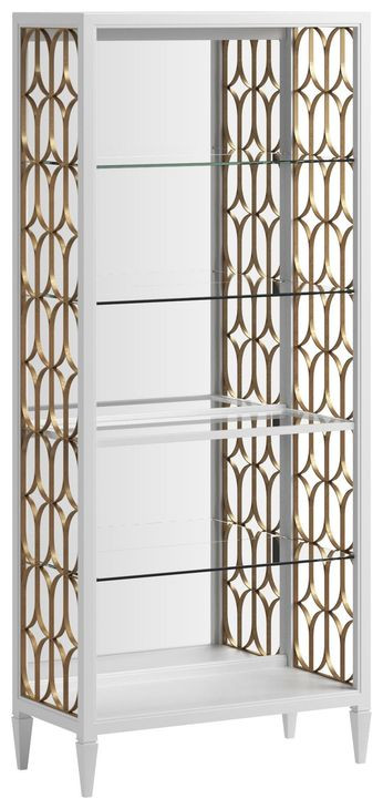 Eave Uplifting White Etagere with 4 Shelves