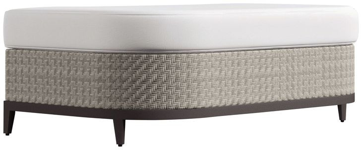Captiva White Performance Fabric Outdoor Rectangular Ottoman