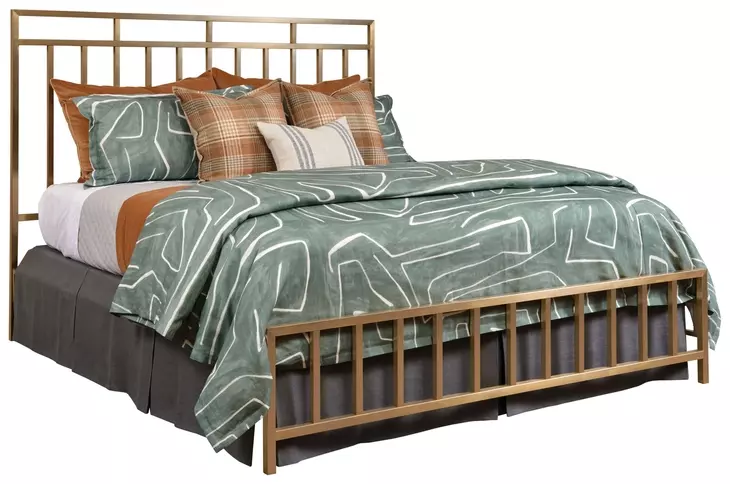 Acquisitions Brushed Gold King Aspire Metal Bed