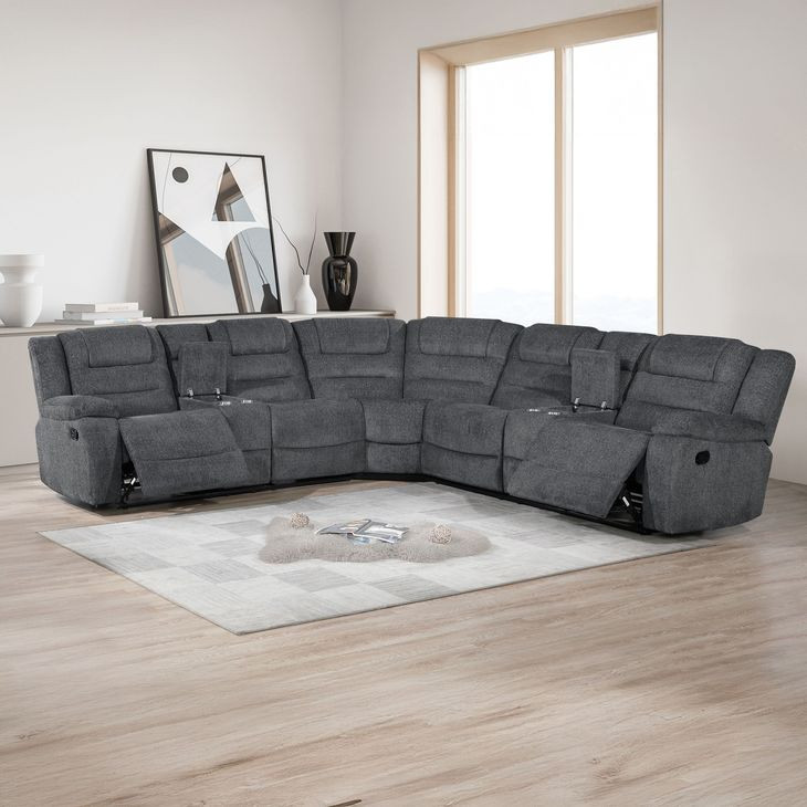 Redondo Dark Gray Reclining RAF Sectional