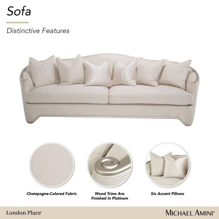 London Place Champagne 105" Sofa