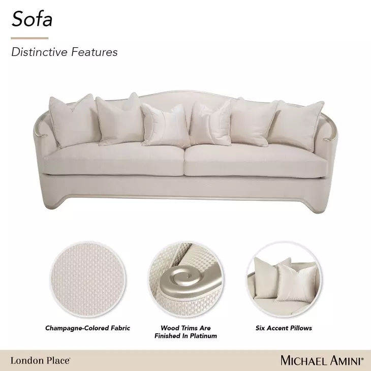London Place Champagne 105" Sofa