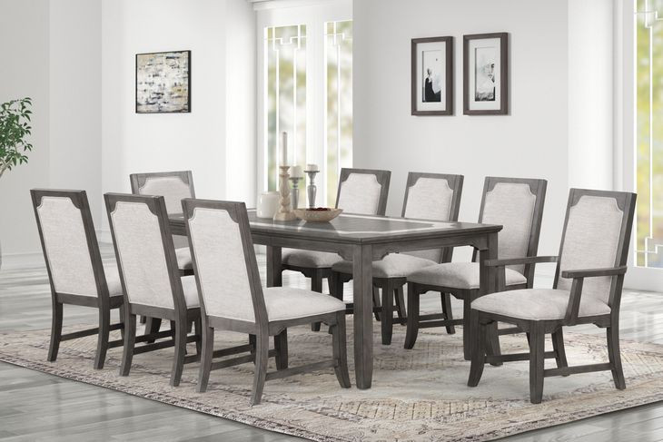 Lisbon Gray Extendable Rectangular Dining Room Set