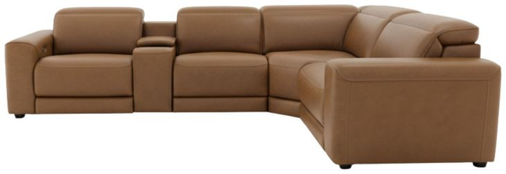 Rally-Up Caramel 5 Piece Power Reclining Console Sectional