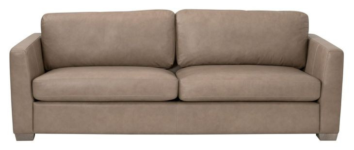Bronze Bay Fawn Leather 95" Neiman Sofa