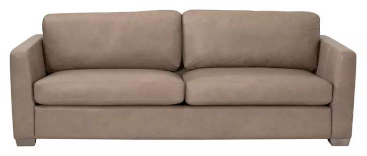 Bronze Bay Fawn Leather 95" Neiman Sofa