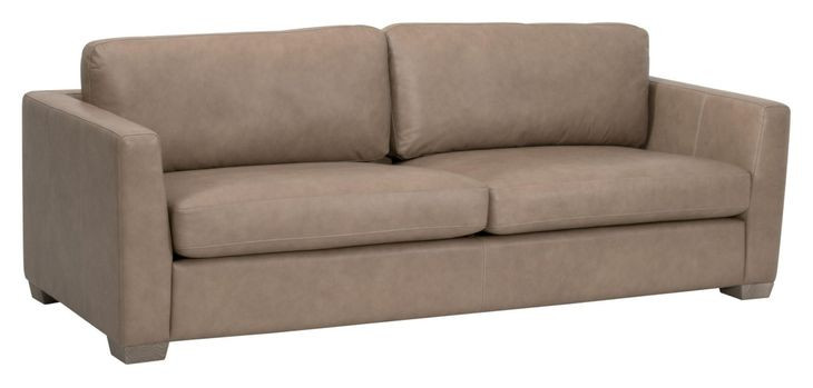 Bronze Bay Fawn Leather 95" Neiman Sofa