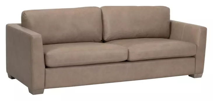 Bronze Bay Fawn Leather 95" Neiman Sofa