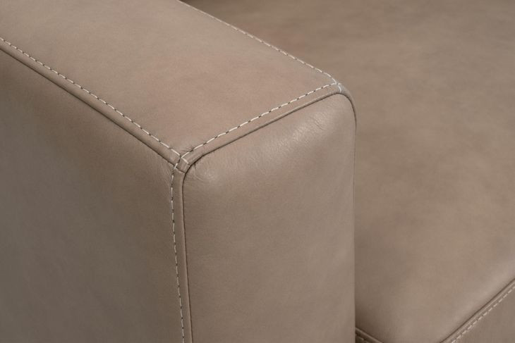 Bronze Bay Fawn Leather 95" Neiman Sofa