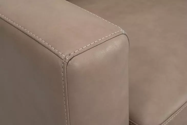 Bronze Bay Fawn Leather 95" Neiman Sofa