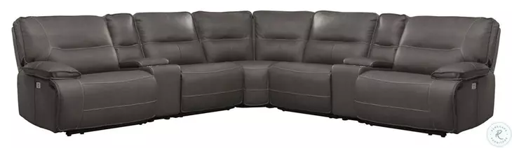 Victor Haze Performance Fabric 7 Piece Modular Power Reclining Sectional