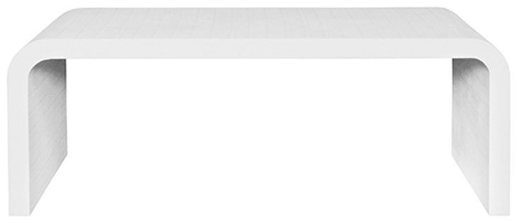 Newbury White Linen 48" Rectangular Coffee Table