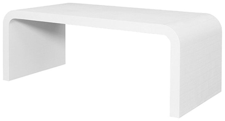 Newbury White Linen 48" Rectangular Coffee Table