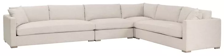 Newport Beige Performance Fabric Outdoor Modular Sectional