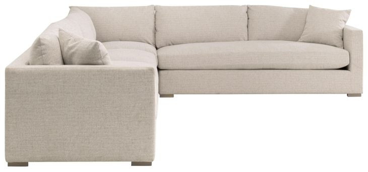 Newport Beige Performance Fabric Outdoor Modular 4 Piece Sectional