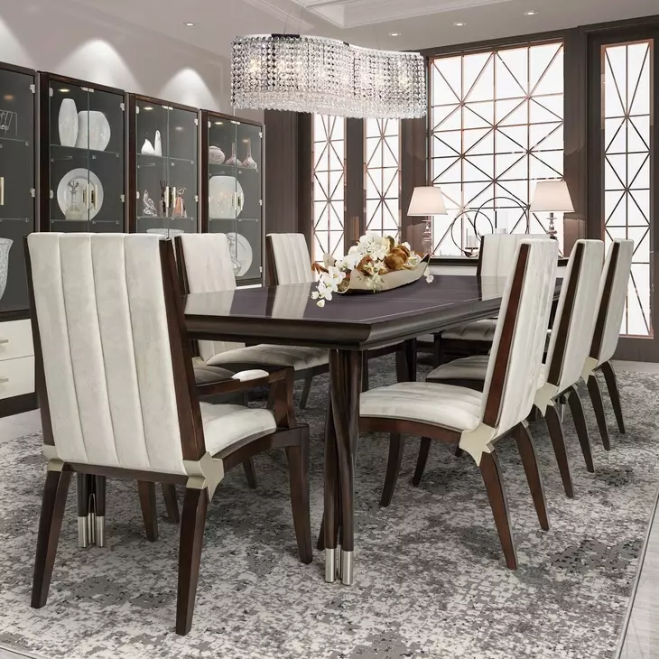 Paris Chic Espresso 122" Extendable Rectangular Dining Table