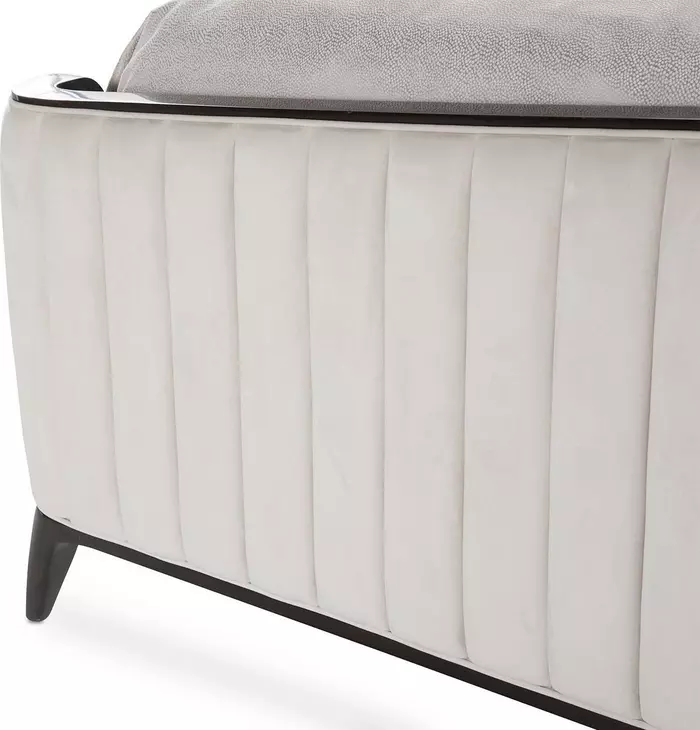 Paris Chic Espresso Eastern King Upholstered Panel Bed