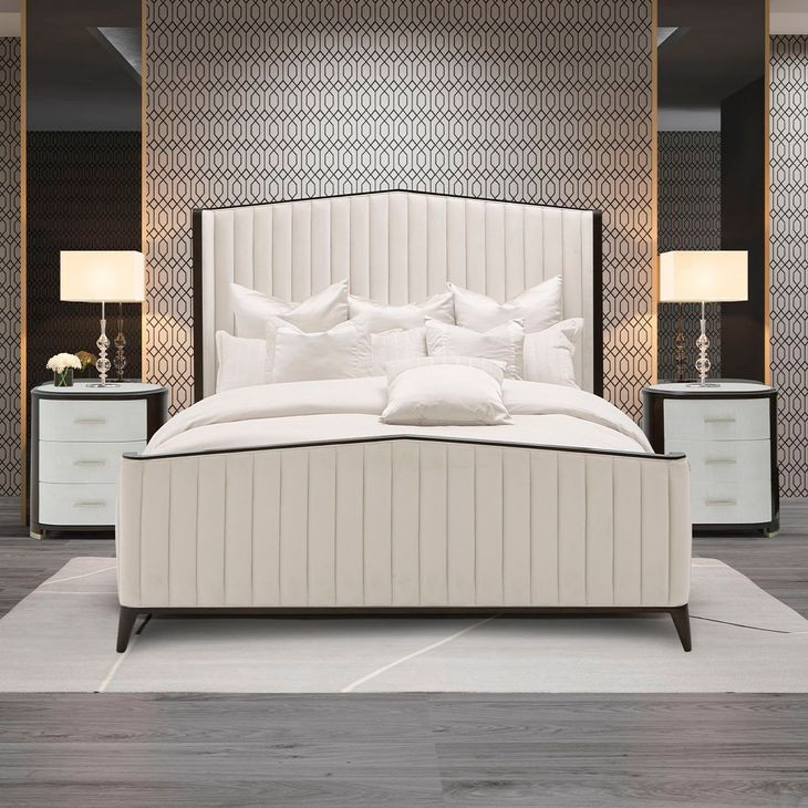 Paris Chic Espresso Upholstered Panel Bedroom Set