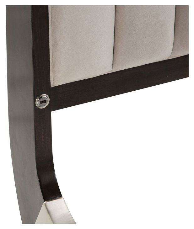 Paris Chic Espresso California King Upholstered Sleigh Bed