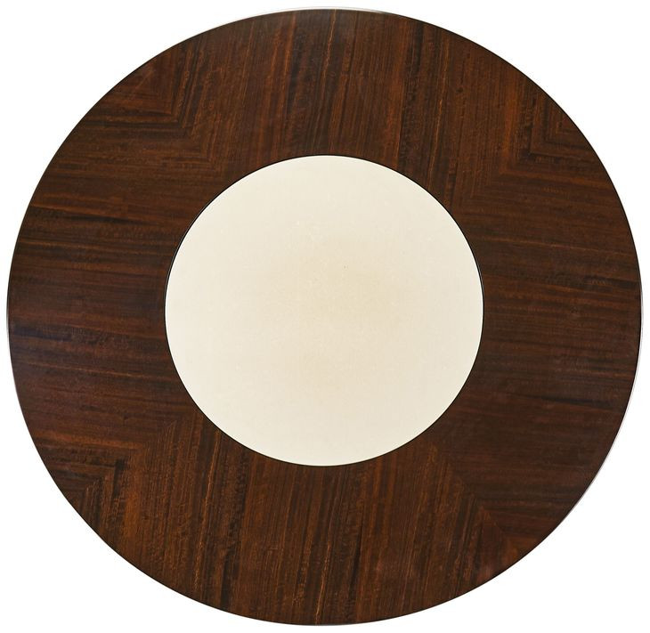 Paris Chic Espresso and White 48" Round Dining Table
