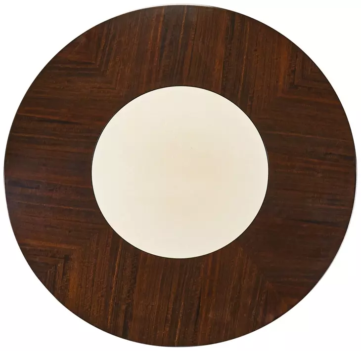 Paris Chic Espresso and White 48" Round Dining Table