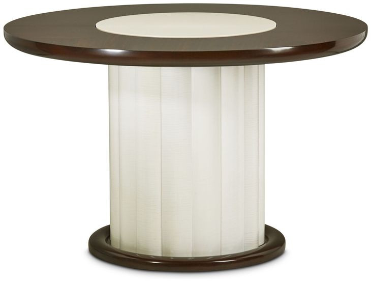Paris Chic Espresso and White 48" Round Dining Table