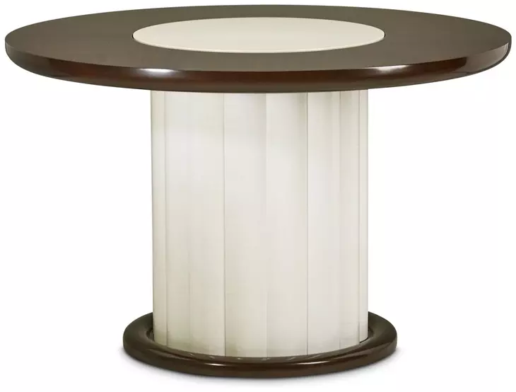 Paris Chic Espresso and White 48" Round Dining Table