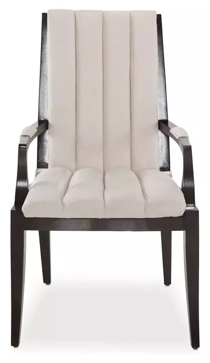 Paris Chic Espresso and Doeskin Dining Arm Chair