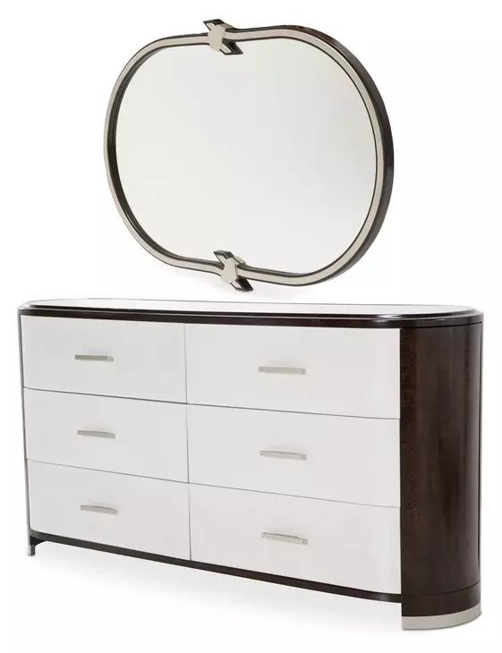 Paris Chic Espresso 6 Drawer Dresser with Mirror