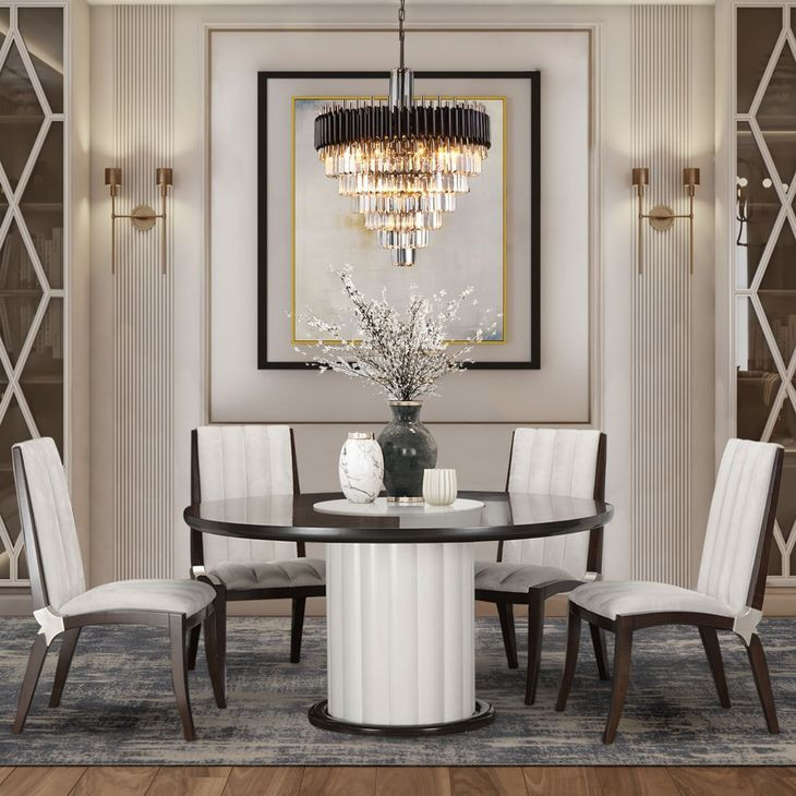 Paris Chic Espresso 60" Round Dining Table