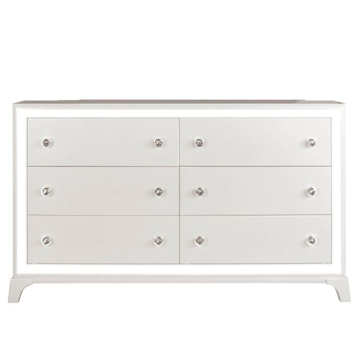 Cassie White 6 Drawer Dresser