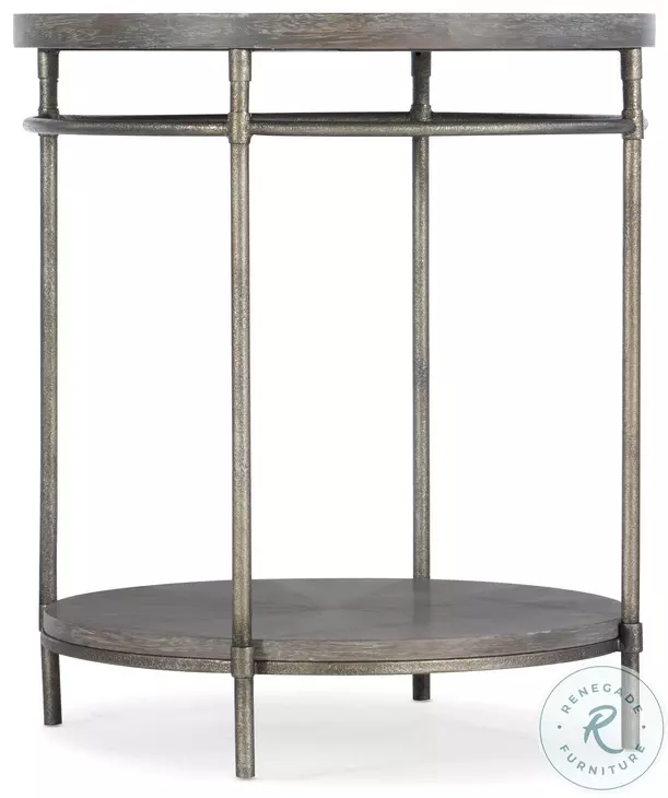 5903-80114-85 Natural And Golden Brown Round End Table