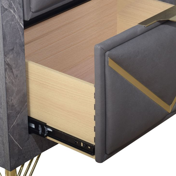 Symmetry Charcoal 2 Drawer Nightstand