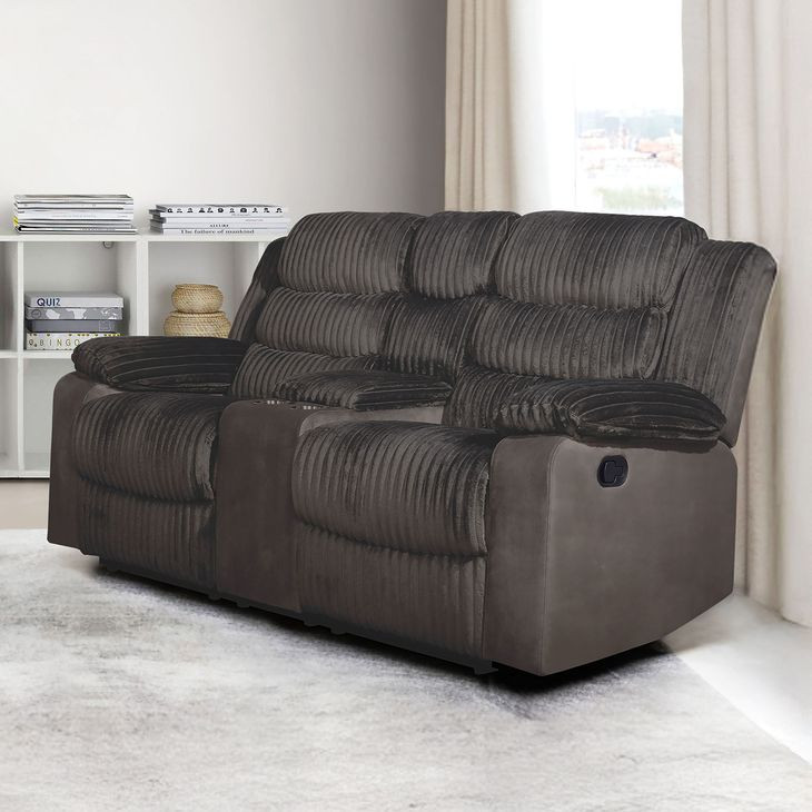 Willow Brown 75" Console Loveseat with Dual Recliner