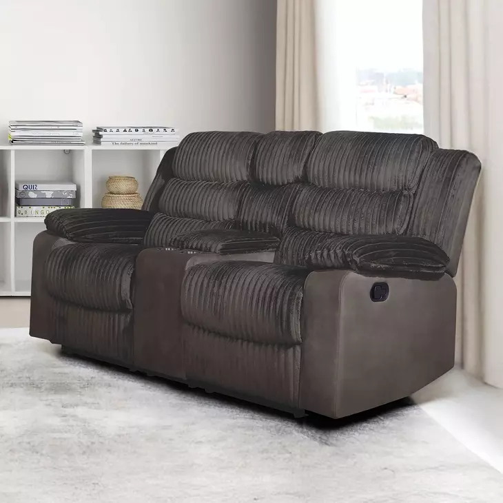 Willow Brown 75" Console Loveseat with Dual Recliner