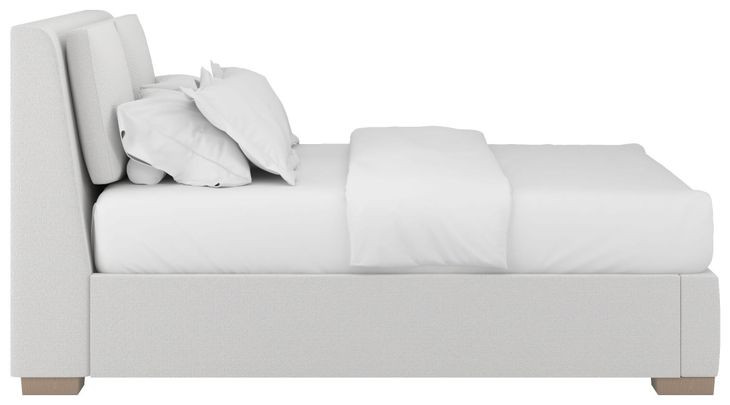 Grant Snow Performance Fabric Queen Upholstered Pillow Back Shelter Bed