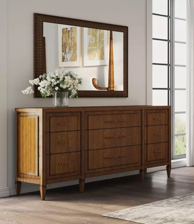 Eave Brown Rectangular Landscape Wall Mirror
