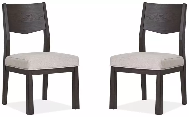 Tauren Gray Upholstered Solid Back Side Chair Set of 2