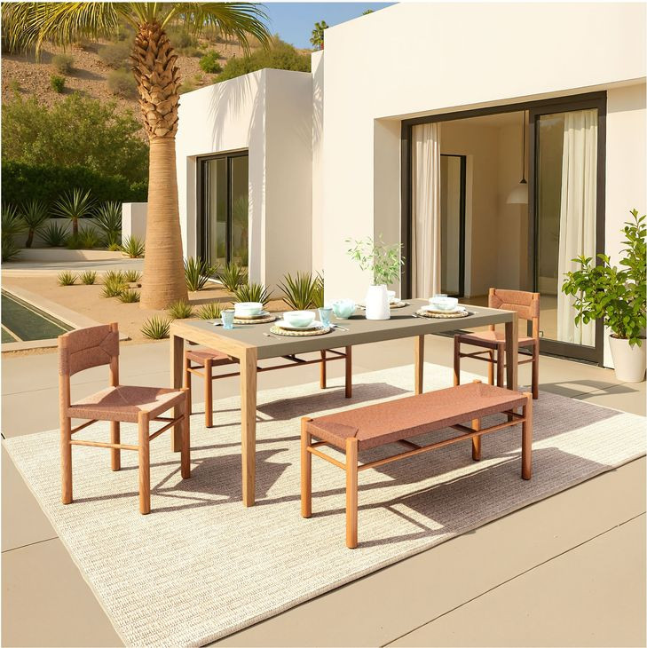 Iska Natural Outdoor Dining Chair Set Of 2