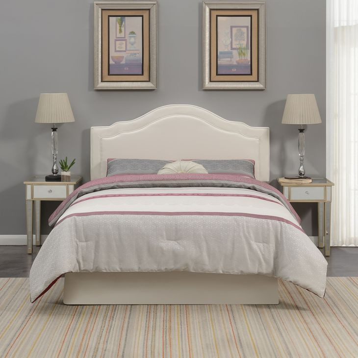 Edmond White Upholstered Queen Headboard