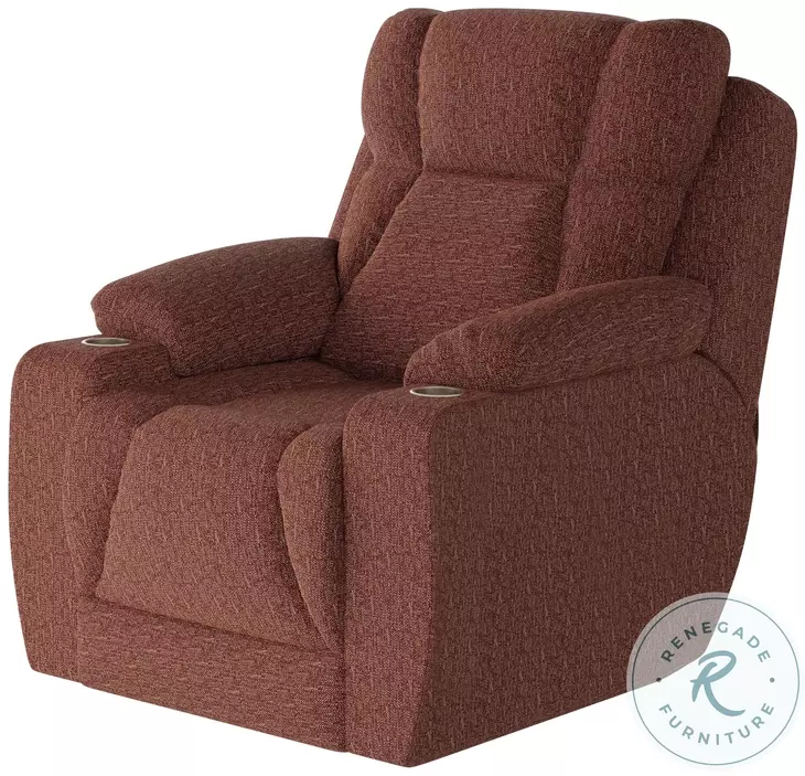 Challenger Berber Henna Power Headrest Wall Hugger Big Mans Recliner