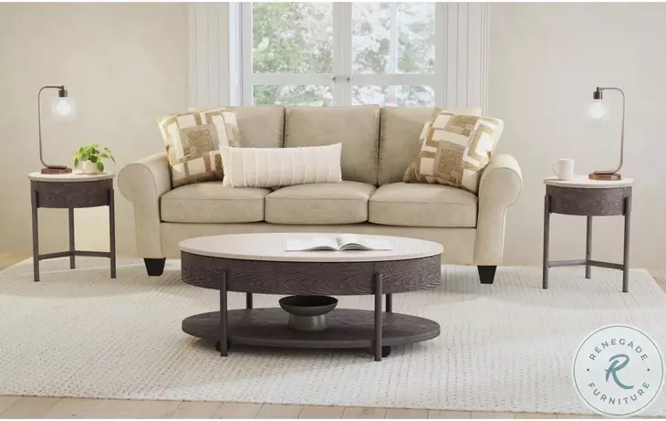 Reverie White And Brown End Table