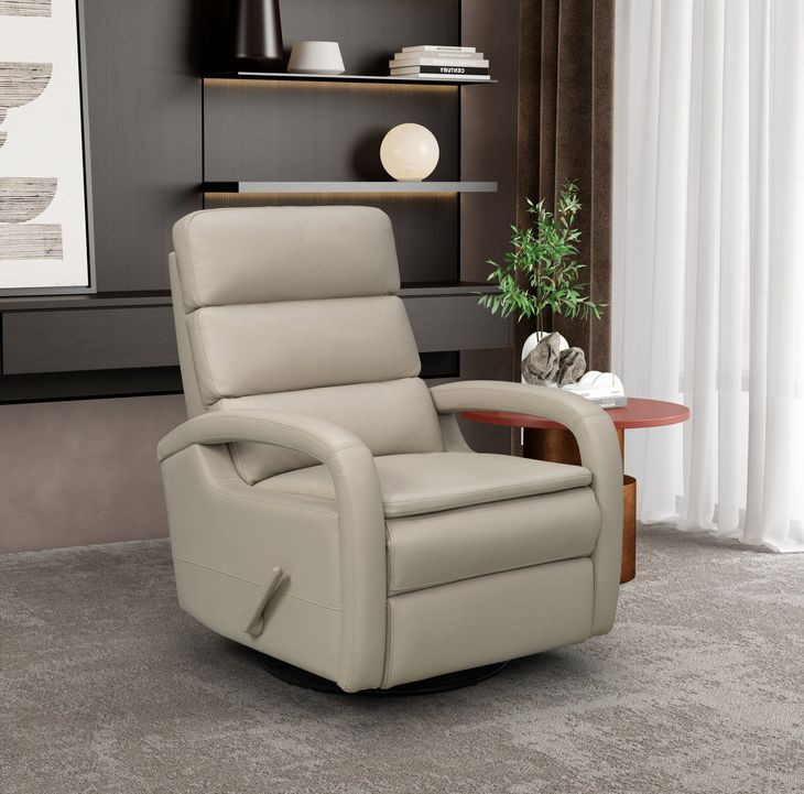 Nick Gable Dove Leather Swivel Glider Recliner