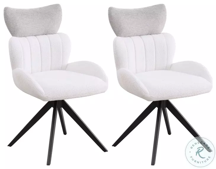 Nicole Taupe And Beige Swivel Side Chair Set of 2