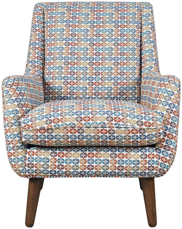 Nielsen Blue and Brown Upholstered Accent Chair