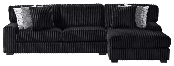Twilight Black 2 Piece Modular Sectional with Pillows