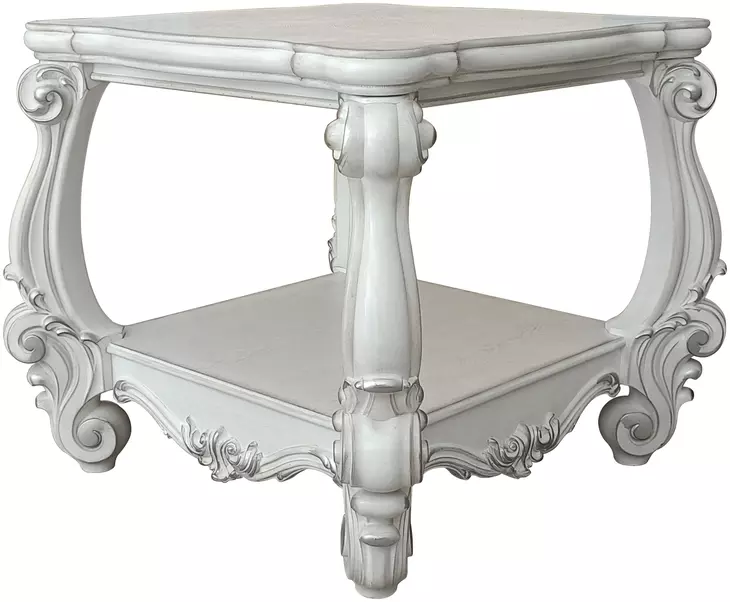Versailles Bone White Square End Table