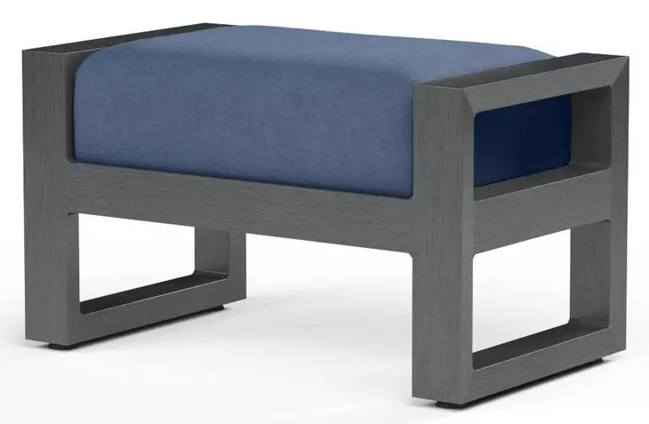 Redondo Spectrum Indigo Upholstered Outdoor Rectangular Ottoman