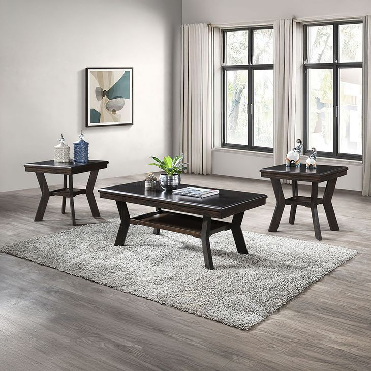 Gia Espresso 3 Piece Occasional Table Set
