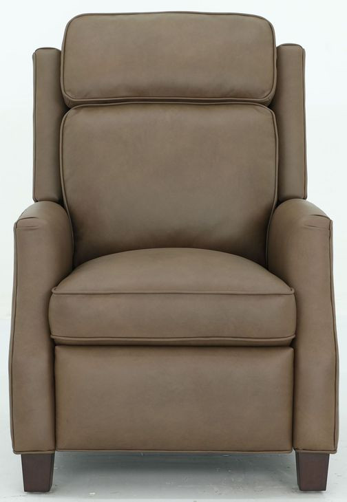 Nixon Cashmere Taupe Leather Push Thru The Arms Recliner
